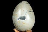 Septarian Dragon Egg Geode - Black Crystals #78545-3